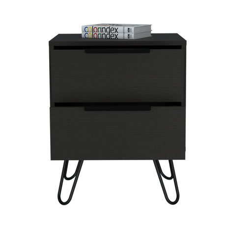Mesa de Noche Augusta Wengue 45x57cm con Dos Cajones - Mesas de Noche | Bylmo