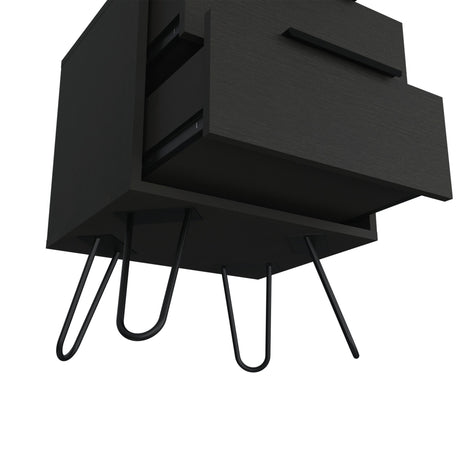 Mesa de Noche Augusta Wengue 45x57cm con Dos Cajones - Mesas de Noche | Bylmo