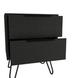 Mesa de Noche Augusta Wengue 45x57cm con Dos Cajones - Mesas de Noche | Bylmo