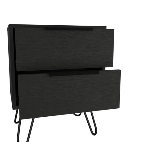 Mesa de Noche Augusta Wengue 45x57cm con Dos Cajones - Mesas de Noche | Bylmo