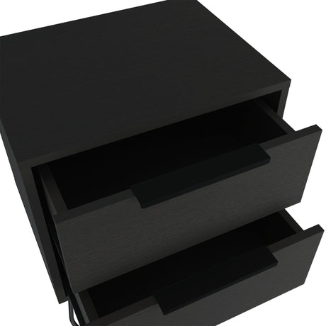 Mesa de Noche Augusta Wengue 45x57cm con Dos Cajones - Mesas de Noche | Bylmo