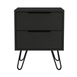 Mesa de Noche Augusta Wengue 45x57cm con Dos Cajones - Mesas de Noche | Bylmo