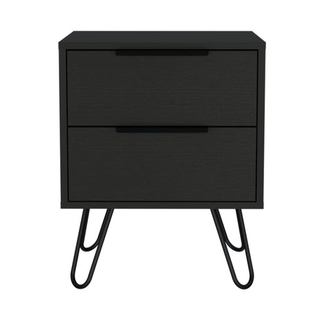 Mesa de Noche Augusta Wengue 45x57cm con Dos Cajones - Mesas de Noche | Bylmo
