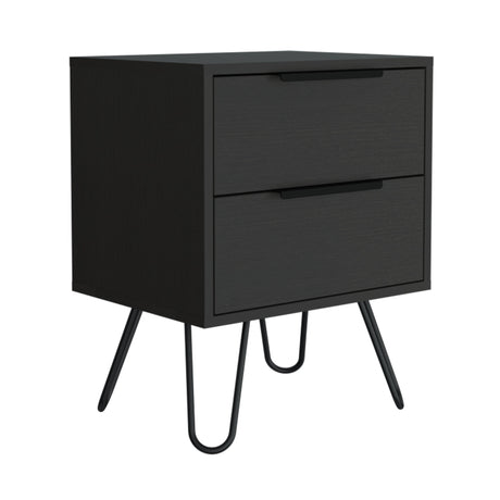 Mesa de Noche Augusta Wengue 45x57cm con Dos Cajones - Mesas de Noche | Bylmo