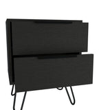Mesa de Noche Augusta Wengue 45x57cm con Dos Cajones - Mesas de Noche | Bylmo