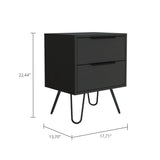 Mesa de Noche Augusta Wengue 45x57cm con Dos Cajones - Mesas de Noche | Bylmo