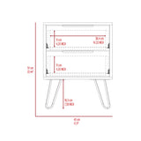 Mesa de Noche Augusta Wengue 45x57cm con Dos Cajones - Mesas de Noche | Bylmo