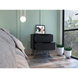 Mesa de Noche Augusta Wengue 45x57cm con Dos Cajones - Mesas de Noche | Bylmo