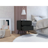 Mesa de Noche Augusta Wengue 45x57cm con Dos Cajones - Mesas de Noche | Bylmo