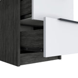 Mesa de Noche Kaia Roble Gris 41x48cm con Dos Cajones - Mesas de Noche | Bylmo