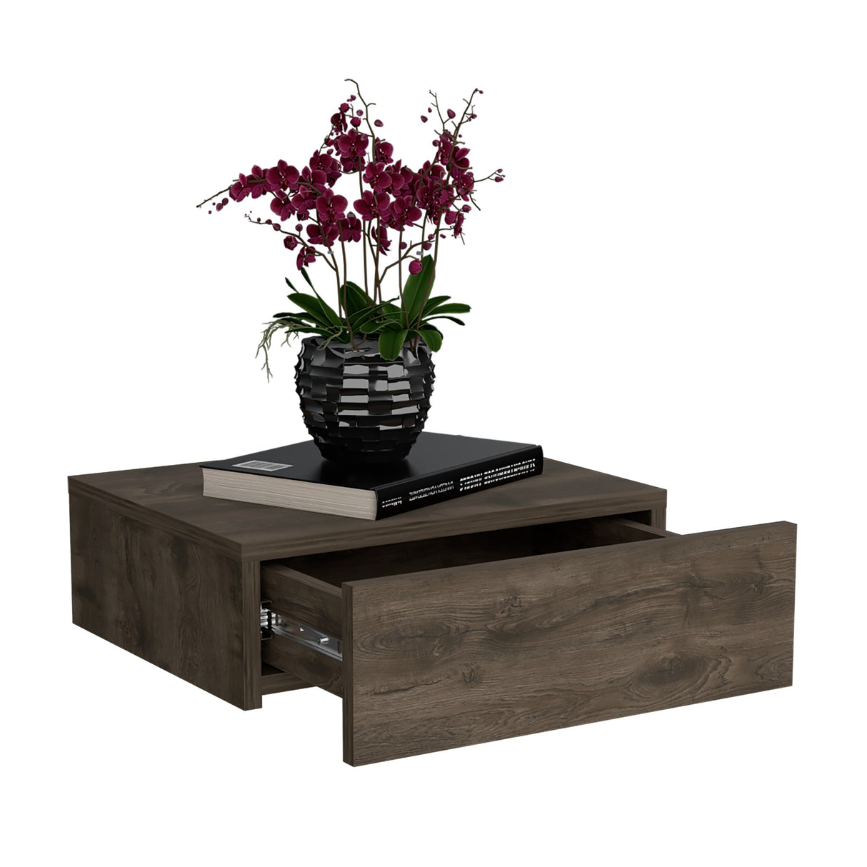 Mesa de Noche Milano Bellota 40x13cm Flotante con Un Cajón - Mesas de Noche | Bylmo