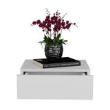 Mesa de Noche Milano Blanco 40x13cm Flotante con Un Cajón - Mesas de Noche | Bylmo