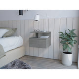 Mesa de Noche Sleep V Cemento 35.6x29.5 cm Flotante con Un Cajón - Mesas de Noche | Bylmo