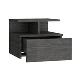 Mesa de Noche Sleep V Roble Gris 35.6x29.5 cm Flotante con Un Cajón - Mesas de Noche | Bylmo
