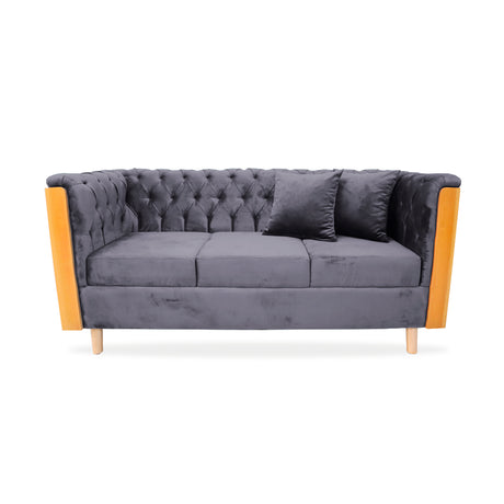 Sofá Steiner Gris 210x80cm Con Dos Cojines - Sofas y Poltronas | Bylmo
