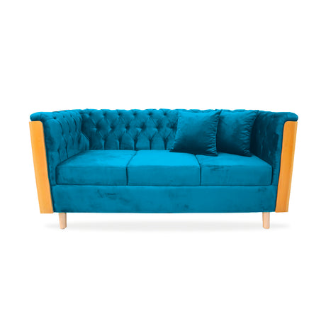 Sofá Steiner Turquesa 210x80cm Con Dos Cojines - Sofas y Poltronas | Bylmo