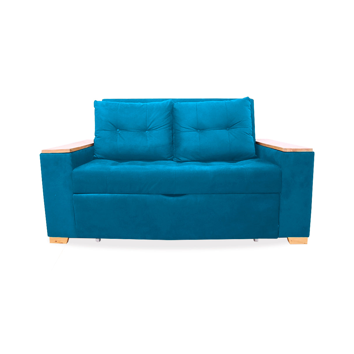 Sofá Cama Weber Turquesa 180x90cm con Cuatro Cojines - Sofas y Poltronas | Bylmo