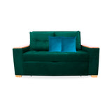Sofá Cama Weber Verde 180x90cm con Cuatro Cojines - Sofas y Poltronas | Bylmo