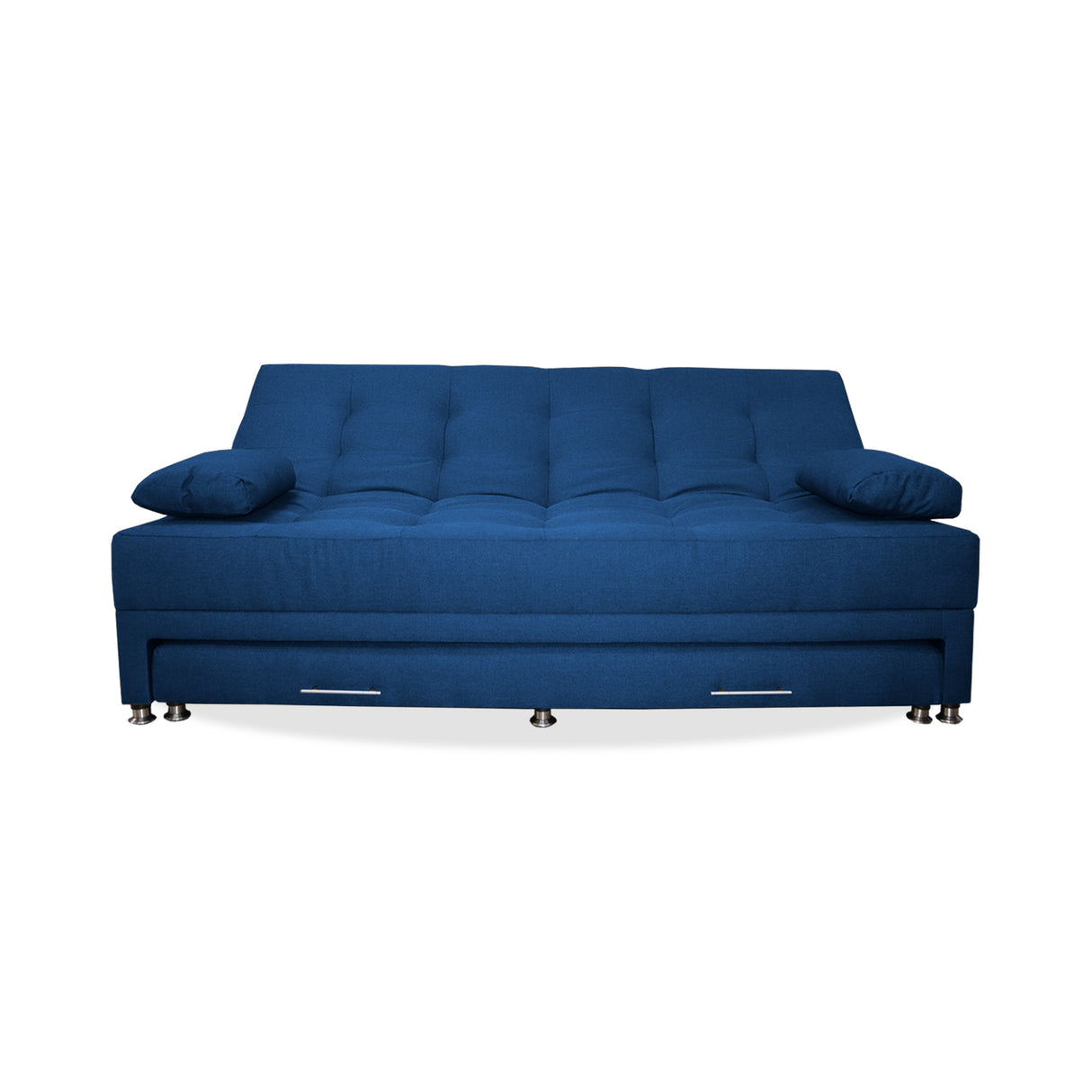 Sofá Cama Portmann Azul Petróleo 190x95cm con Cuatro Cojines - Sofas y Poltronas | Bylmo
