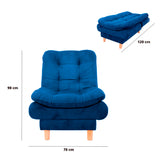 Poltrona Meier Azul Petróleo 70x90cm Reclinable - Sofas y Poltronas | Bylmo