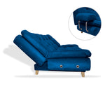 Sofá Cama Keller Azul Petróleo 175x90cm con Dos Cojines - Sofas y Poltronas | Bylmo