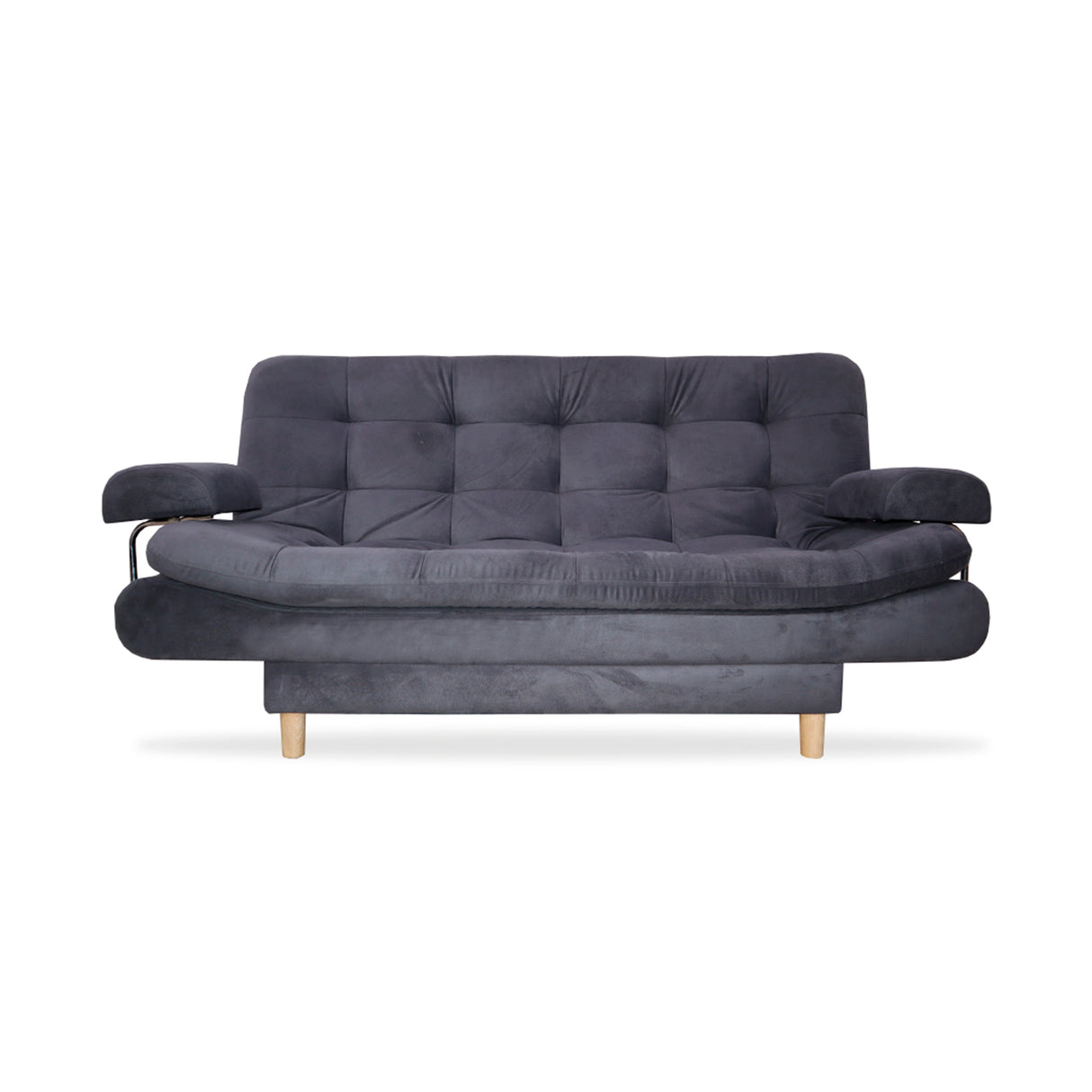 Sofá Cama Keller Gris 175x90cm con Dos Cojines - Sofas y Poltronas | Bylmo