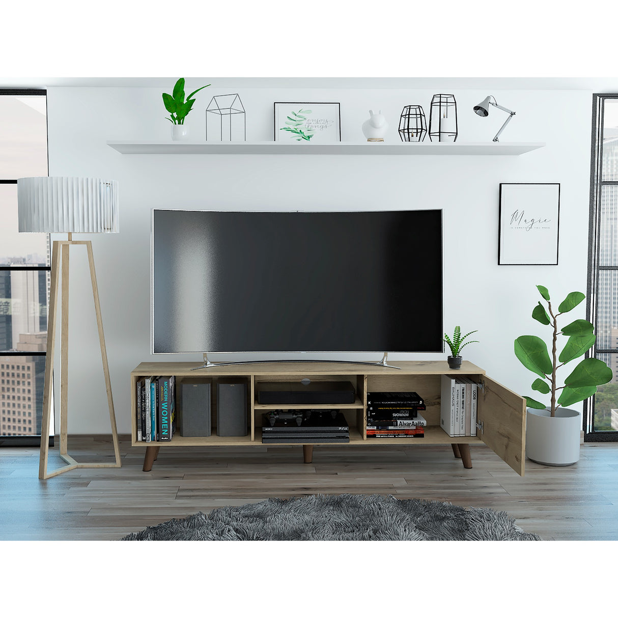 Rack de TV Cincinatti Duna 180x52.5cm Para TV hasta 45 Pulgadas - Muebles de TV | Bylmo