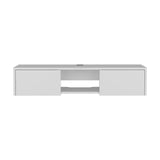 Repisa para TV Glen Blanco 125.1x26.8cm Flotante con Ranuras para Cables - MUEBLES DE TV | Bylmo