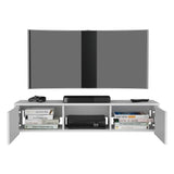Repisa para TV Glen Blanco 125.1x26.8cm Flotante con Ranuras para Cables - MUEBLES DE TV | Bylmo