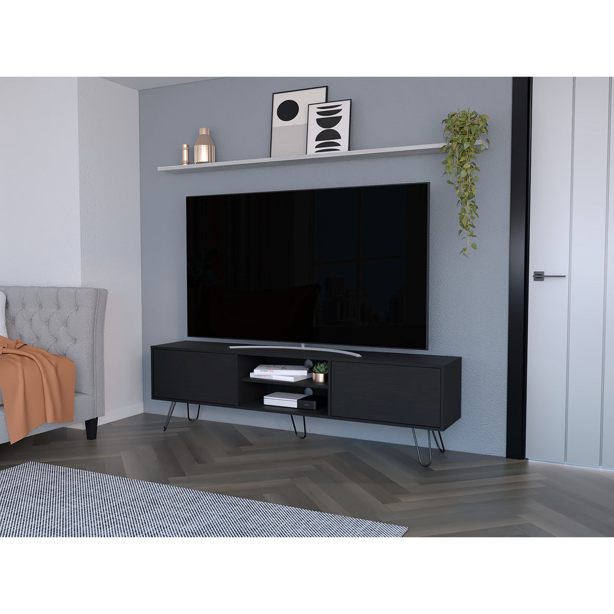 Rack de TV Vassel Wengue 180x52.5cm Para TV hasta 70 Pulgadas - Muebles de TV | Bylmo