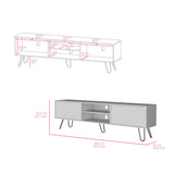 Rack de TV Vassel Blanco 180x52.5cm Para TV hasta 70 Pulgadas - Muebles de TV | Bylmo