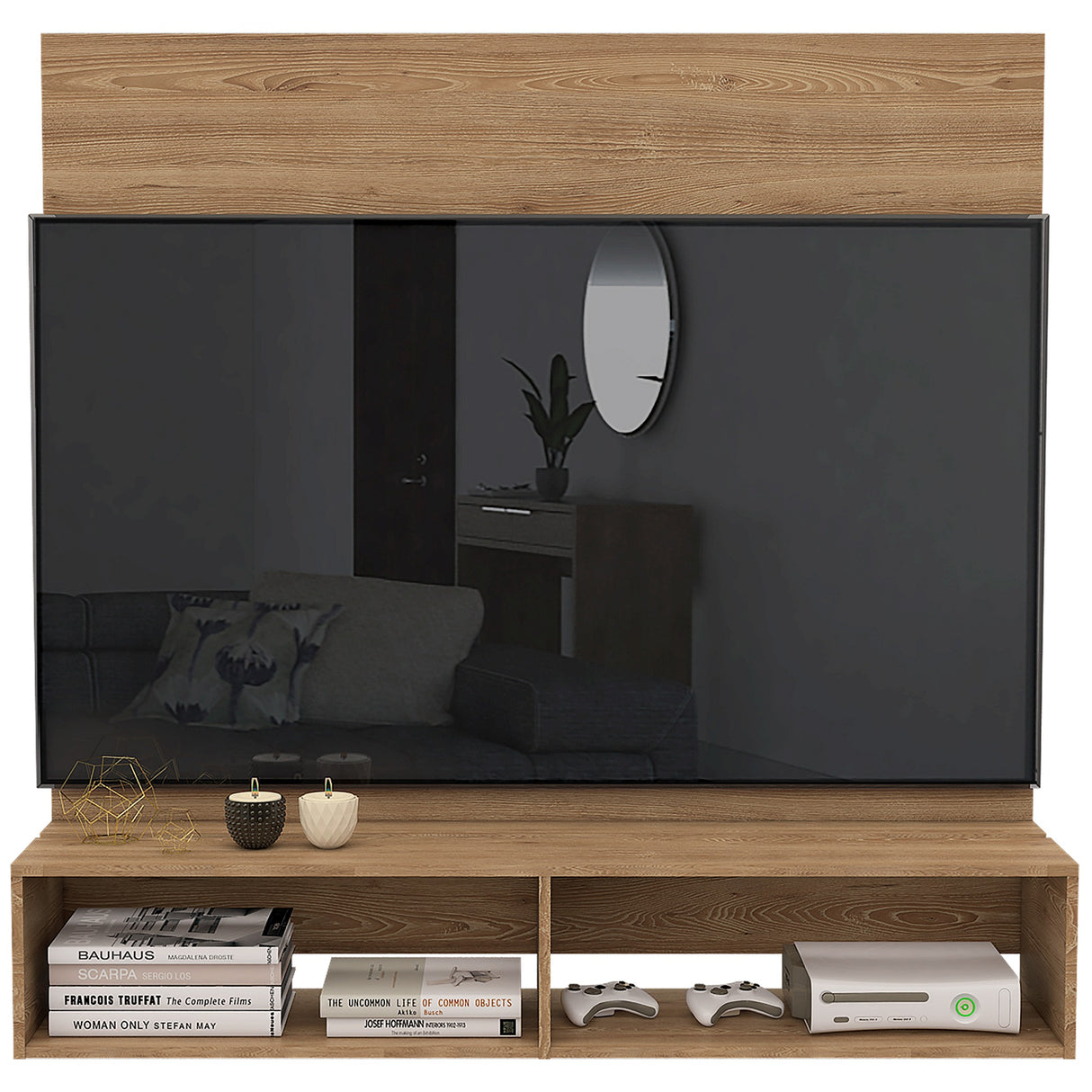 Panel de TV Ravena Miel 137.7x134.6cm Para TV hasta 60 Pulgadas - Muebles de TV | Bylmo