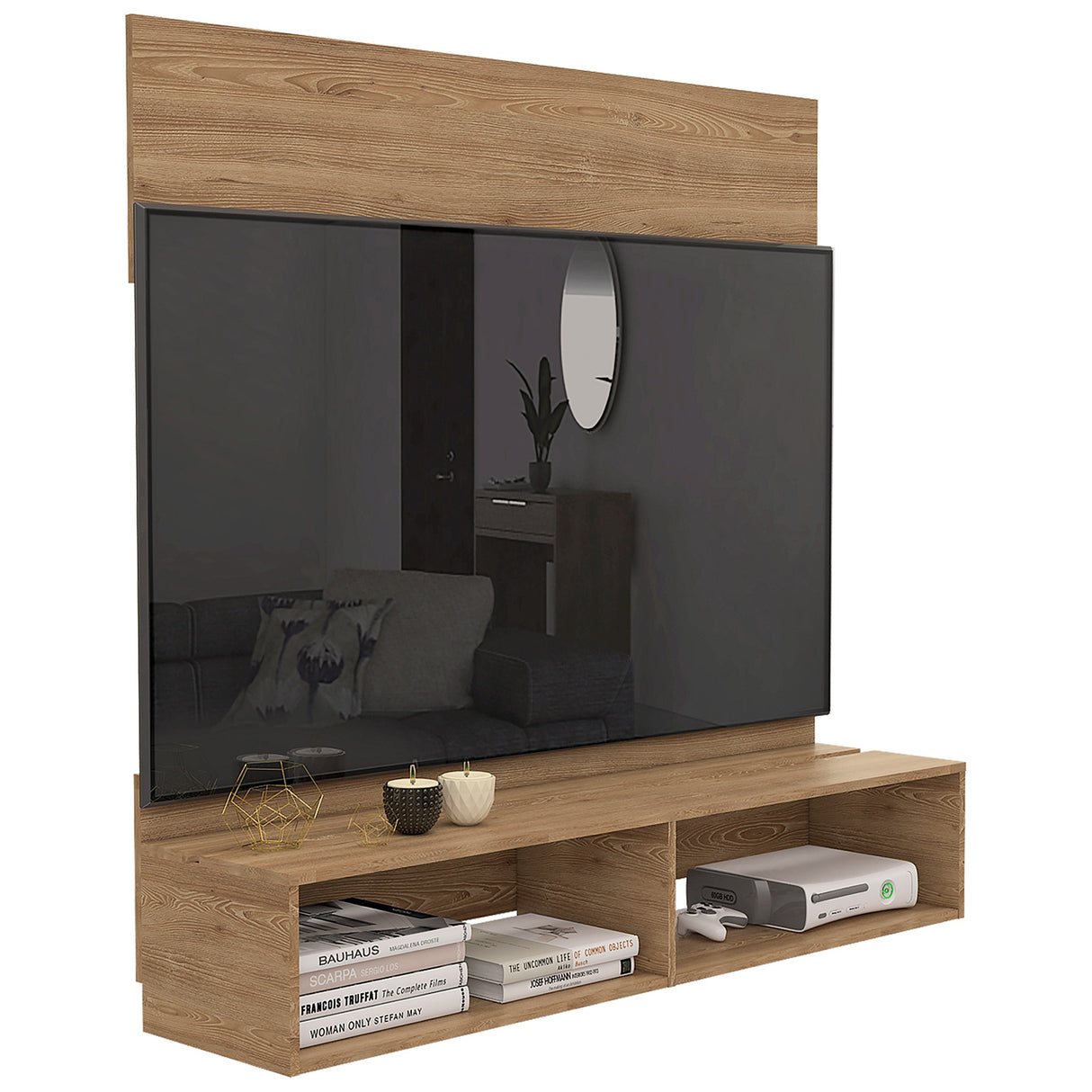 Panel de TV Ravena Miel 137.7x134.6cm Para TV hasta 60 Pulgadas - Muebles de TV | Bylmo