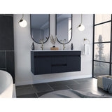 Mueble para Baño Doble Aydin Wengue 120x52 con Dos Cajones. - Muebles para Lavamanos | Bylmo