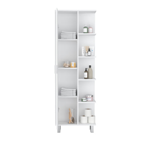 Armario de Baño Crovie Blanco 53.2x160cm con Entrepaños - Muebles para Baño | Bylmo