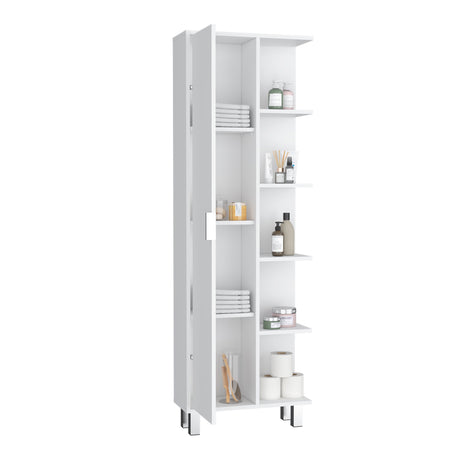 Armario de Baño Crovie Blanco 53.2x160cm con Entrepaños - Muebles para Baño | Bylmo