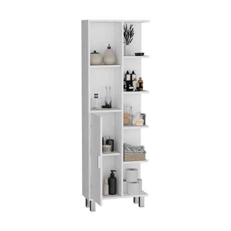 Armario de Baño Tain Blanco 53.2x160cm con Entrepaños - Muebles para Baño | Bylmo