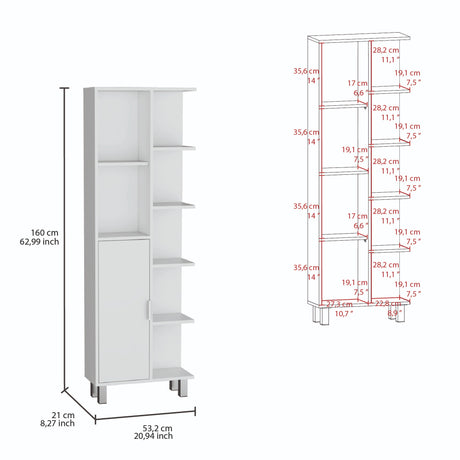 Armario de Baño Tain Blanco 53.2x160cm con Entrepaños - Muebles para Baño | Bylmo