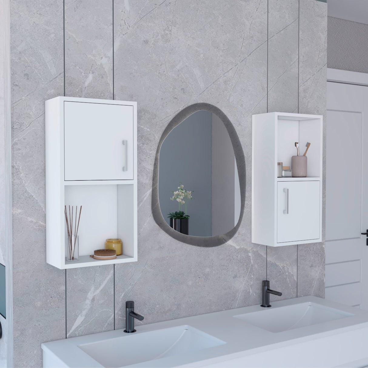 Estanteria para Baño Bath Blanco 30x60.1cm sin Cajones y con Dos Entrepaños - OTROS MUEBLES PARA BANHO | Bylmo