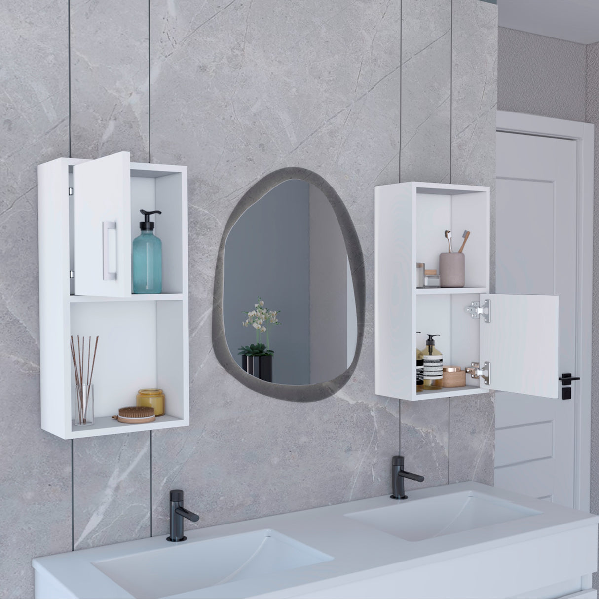 Estanteria para Baño Bath Blanco 30x60.1cm sin Cajones y con Dos Entrepaños - OTROS MUEBLES PARA BANHO | Bylmo