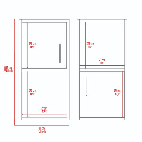 Estanteria para Baño Bath Blanco 30x60.1cm sin Cajones y con Dos Entrepaños - OTROS MUEBLES PARA BANHO | Bylmo