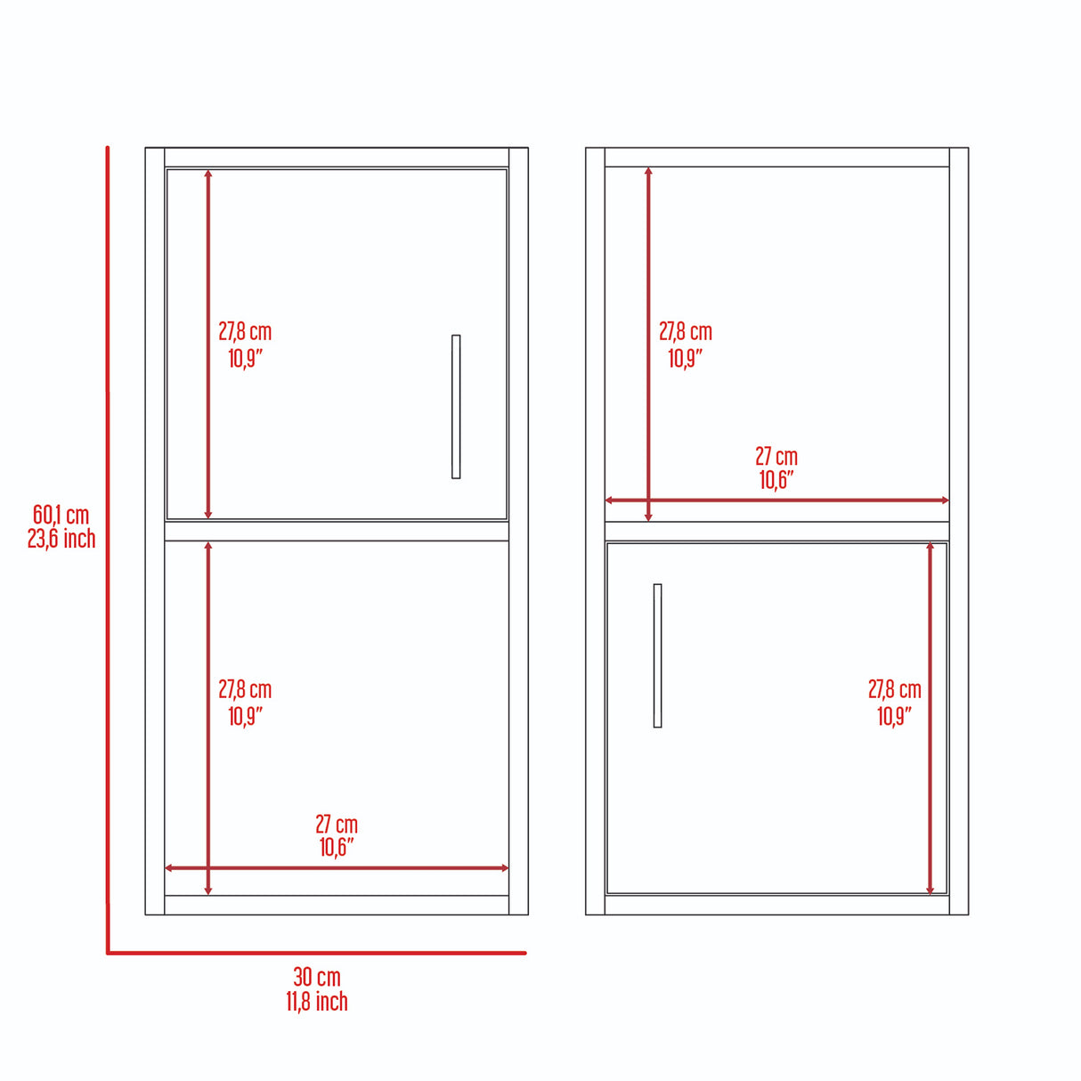 Estanteria para Baño Bath Bardolino 30x60.1cm sin Cajones y con Dos Entrepaños - OTROS MUEBLES PARA BANHO | Bylmo