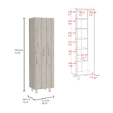 Organizador de Aseo Nala Ceniza 51.2x181.2cm con Colgadero de Escobas - Muebles de Aseo y Ropas | Bylmo