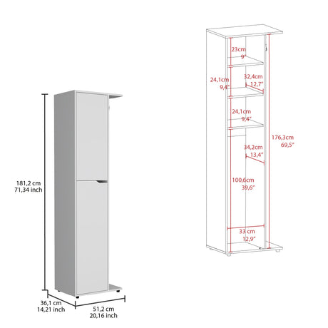 Organizador de Aseo Austin Blanco 51.2x181.2cm con Dos Puertas - Muebles de Aseo y Ropas | Bylmo