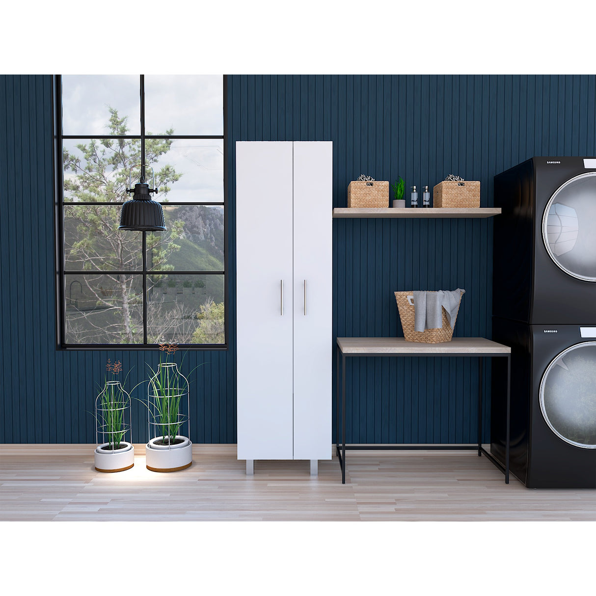 Organizador de Aseo Nala Blanco 51.2x181.2cm con Dos Puertas - Muebles de Aseo y Ropas | Bylmo