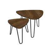 Set X2 Mesas de Centro Shine Amaretto 40x40cm y 40x35cm Triangulares - Mesas de Centro | Bylmo