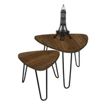 Set X2 Mesas de Centro Shine Amaretto 40x40cm y 40x35cm Triangulares - Mesas de Centro | Bylmo