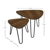 Set X2 Mesas de Centro Shine Amaretto 40x40cm y 40x35cm Triangulares - Mesas de Centro | Bylmo