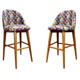 Set x 2 Sillas de Bar Abarra Multicolor 100x45cm con Espaldar - Sillas y Butacos | Bylmo