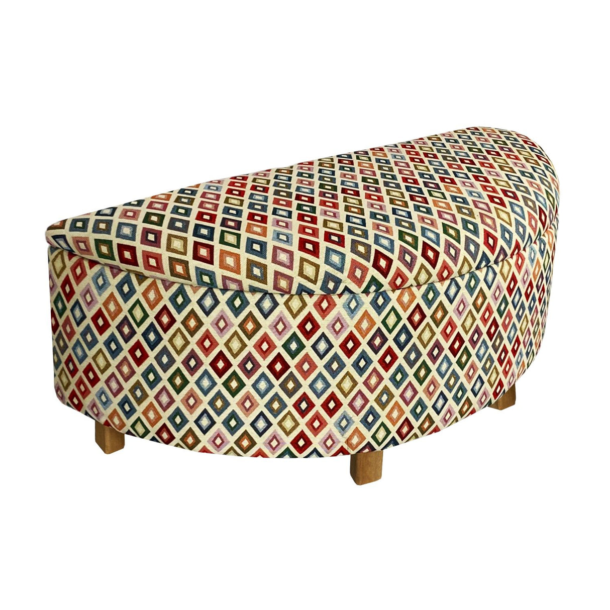 Banqueta Moon Media Luna Gobelino 100x42cm Multicolor con Baul - Sofas y Poltronas | Bylmo